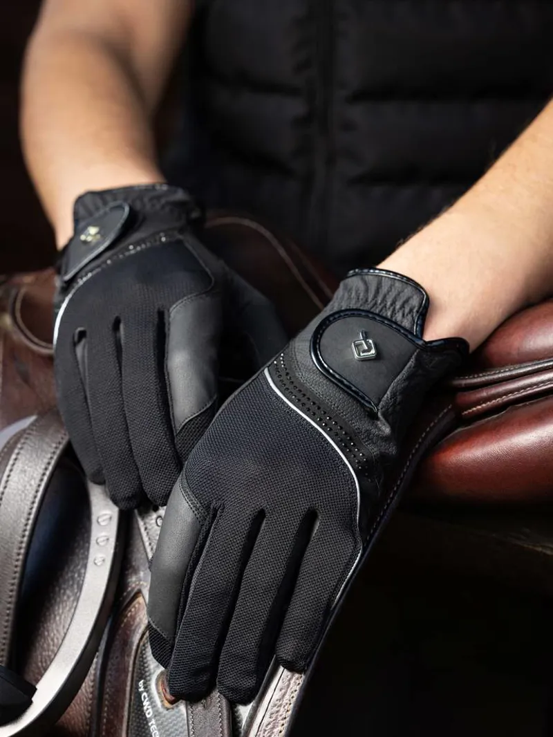 LeMieux Crystal Riding Gloves in Black-1